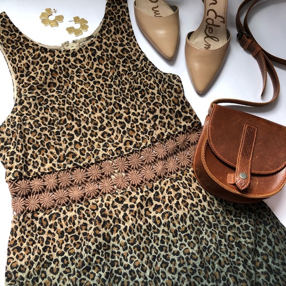 Free People Dresses & Skirts - Free People Leopard Daisy Fit and Flare Dress